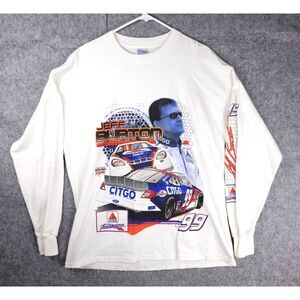 Jeff Burton T Shirt Men's XL Graphic Double Sided Nascar AOP Long Sleeve